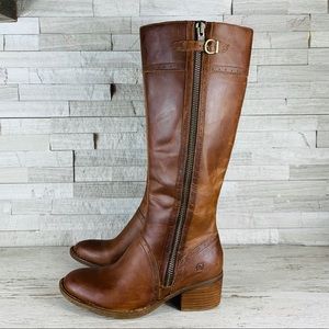 Born EUC Poly Tall Leather Riding Boots 9M